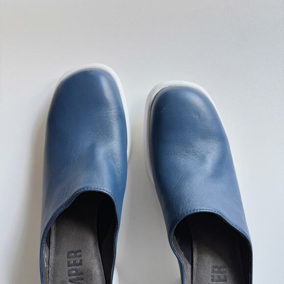 Camper Colorblock Navy Blue Leather Slip-On Meda Clog Mules Size 38/7.5 - Picture 6 of 9